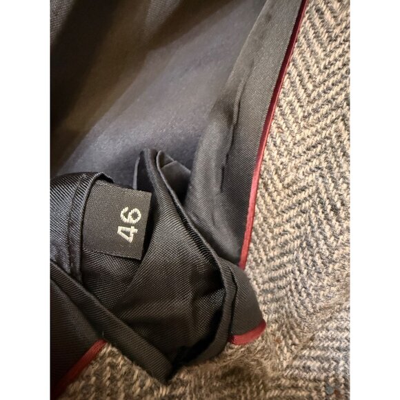 Haggar Imperial Mens Herringbone Gray Wool Blazer Sport Coat Jacket Made In USA - Picture 7 of 14